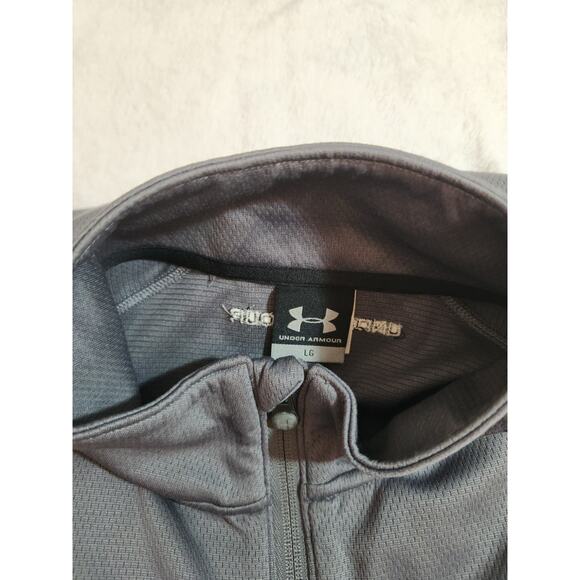 Under Armour Jacket Mens Large Gray Soft Shell Long Sleeve Zip Athleisure Bomber - Picture 2 of 13